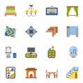 Furniture icons set, Home Interior Objects.