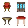 Furniture, interior, design, chair .Furniture and home interiorset collection icons in cartoon style vector symbol stock