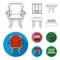 Furniture, interior, design, chair .Furniture and home interiorset collection icons in outline,flat style vector symbol