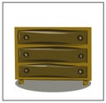 Chest of drawers, Furniture. Interior. Household items. Isolated vector objects Royalty Free Stock Photo