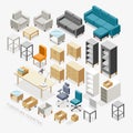 Furniture Isometric icons.