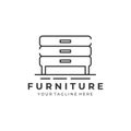 furniture line art minimalist icon logo vector illustration template design Royalty Free Stock Photo