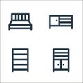 furniture line icons. linear set. quality vector line set such as cupboard, cabinet, dresser