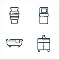 furniture line icons. linear set. quality vector line set such as sideboard, bathtub, single bed