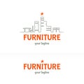 Furniture logo design concept Royalty Free Stock Photo