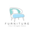 Furniture Logo Design, Home Furniture Illustration Table Icons, Chairs, Cupboards, Lamps