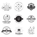 Furniture logo vintage vector set. Hipster and retro style. Perfect for your design.