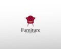 furniture logos. dark red chair icon design. white background. for corporate brands and graphic design. modern templates. vector Royalty Free Stock Photo