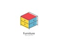 furniture logos. wardrobe icon design with colorful concept. design for interior businesses and companies