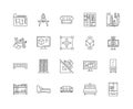 Furniture making line icons, signs, vector set, outline illustration concept