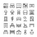 Furniture Outline Icon Set