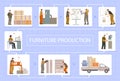 Furniture Production Flat Infographics