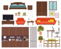 Furniture set. Bedroom, kitchen, dining room