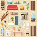 Furniture set for rooms of house Royalty Free Stock Photo