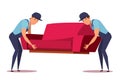 Furniture shipping flat vector illustration