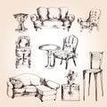 Furniture sketch set