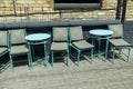 Furniture on the summer ground in the cafe