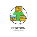 Furniture Thin Line Icon Concept. Vector