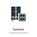 Furniture vector icon on white background. Flat vector furniture icon symbol sign from modern furniture and household collection Royalty Free Stock Photo