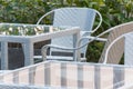 Furniture white chair and glass table