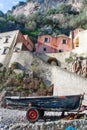 Furore, Amalfi Coast, Italy - a fisherman boat on the beach Royalty Free Stock Photo