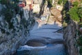 Furore, Amalfi Coast, Italy - view of the fiord and the beach Royalty Free Stock Photo