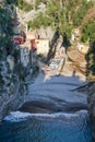 Furore fiord creek on Amalfi Coast, southern Italy Royalty Free Stock Photo