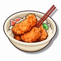 Furry Art Inspired Chicken Bowl With Chopsticks - A Deliciously Unique Twist