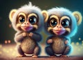 furry cheerful baby monkey with big eyes Royalty Free Stock Photo