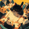 Furry Corporate Leaders: A Cat-astrophic Business Meeting