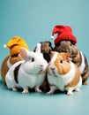 Furry Fashion Fiesta: Matching Knit Caps and Playful Pals