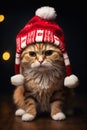 Furry Festivities: A Whimsical Portrait of a Festive Feline
