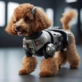 Furry Future: Poodle Robots Explore Tomorrow\'s Wonders with Robotic Elegance