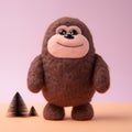 Super Cute Bigfoot Felt Stuffed Toy With Realistic Design