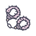 furry handcuffs color vector doodle simple icon