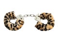 Furry and metal sex toy handcuffs Royalty Free Stock Photo