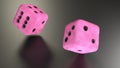 Furry Pink Dice rolling Royalty Free Stock Photo