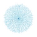 Fluffy blue pom-pom on a white background. Round abstract flower. Royalty Free Stock Photo