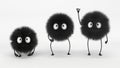 Furry soot sprites family - 3D Rendering