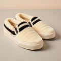 Furry Vans Slip On Laceups With Contrasting Stripes