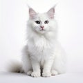 Furry White Cat In Northern Renaissance Style - High Quality 8k Photo
