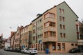 Germany, Furth, December 28, 2016: Furth city in Germany - beautiful view of residential apartment building with cars