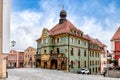 Furth im Wald old town scene with old town hall, Bavaria, Germany