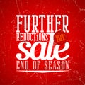 Further reductions sale design in grunge style. Royalty Free Stock Photo