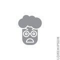 Fury expression boy, man icon with style. Suitable for website design, logo, app and ui. Angry icon vector. gray on white