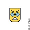 Fury expression color icon style. Suitable for website design, logo, app and ui. Angry icon