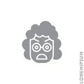 Fury expression girl, woman icon with style. Suitable for website design, logo, app and ui. Angry icon vector. Gray on white