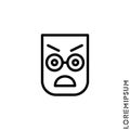 Fury expression icon with outline style. Suitable for website design, logo, app and ui. Angry icon