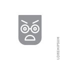 Fury expression icon with style. Suitable for website design, logo, app and ui. Angry icon vector. Gray on white