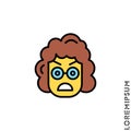 Fury expression yellow girl, woman icon style. Suitable for website design, logo, app and ui. Angry icon